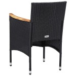 vidaXL Set mobilier grădină, 5 piese, negru, poliratan/sticlă tratată vidaXL Set mobilier grădină, 5 piese, negru, poliratan/sticlă tratată