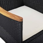 vidaXL Set mobilier grădină, 5 piese, negru, poliratan/sticlă tratată vidaXL Set mobilier grădină, 5 piese, negru, poliratan/sticlă tratată