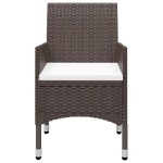 vidaXL Set mobilier grădină 5 piese, maro, poliratan/sticlă securizată