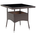 vidaXL Set mobilier grădină 5 piese, maro, poliratan/sticlă securizată