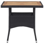 vidaXL Set mobilier grădină, 3 piese, negru, poliratan și lemn masiv vidaXL Set mobilier grădină, 3 piese, negru, poliratan și lemn masiv
