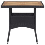 vidaXL Set mobilier grădină, 5 piese, negru, poliratan și lemn masiv. vidaXL Set mobilier grădină, 5 piese, negru, poliratan și lemn masiv.