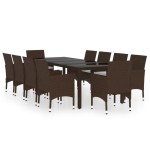 vidaXL Set mobilier de grădină, 11 piese, maro, poliratan vidaXL Set mobilier de grădină, 11 piese, maro, poliratan
