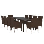 vidaXL Set mobilier de grădină, 11 piese, maro, poliratan vidaXL Set mobilier de grădină, 11 piese, maro, poliratan