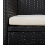 vidaXL Set mobilier grădină, 5 piese, negru, poliratan/sticlă tratată vidaXL Set mobilier grădină, 5 piese, negru, poliratan/sticlă tratată