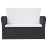 vidaXL Set mobilier de grădină cu perne, 8 piese, negru, poliratan vidaXL Set mobilier de grădină cu perne, 8 piese, negru, poliratan