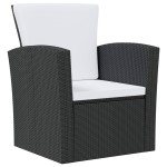 vidaXL Set mobilier de grădină cu perne, 8 piese, negru, poliratan vidaXL Set mobilier de grădină cu perne, 8 piese, negru, poliratan