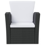 vidaXL Set mobilier de grădină cu perne, 8 piese, negru, poliratan vidaXL Set mobilier de grădină cu perne, 8 piese, negru, poliratan