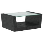 vidaXL Set mobilier de grădină cu perne, 8 piese, negru, poliratan vidaXL Set mobilier de grădină cu perne, 8 piese, negru, poliratan