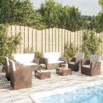 vidaXL Set mobilier de grădină cu perne, 8 piese, maro, poliratan vidaXL Set mobilier de grădină cu perne, 8 piese, maro, poliratan