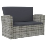vidaXL Set mobilier de grădină cu perne, 8 piese, gri, poliratan vidaXL Set mobilier de grădină cu perne, 8 piese, gri, poliratan