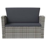 vidaXL Set mobilier de grădină cu perne, 8 piese, gri, poliratan vidaXL Set mobilier de grădină cu perne, 8 piese, gri, poliratan