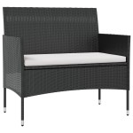 vidaXL Set mobilier de grădină cu perne, 8 piese, negru, poliratan vidaXL Set mobilier de grădină cu perne, 8 piese, negru, poliratan