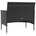 vidaXL Set mobilier de grădină cu perne, 8 piese, negru, poliratan vidaXL Set mobilier de grădină cu perne, 8 piese, negru, poliratan