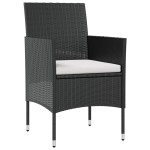 vidaXL Set mobilier de grădină cu perne, 8 piese, negru, poliratan vidaXL Set mobilier de grădină cu perne, 8 piese, negru, poliratan