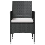 vidaXL Set mobilier de grădină cu perne, 8 piese, negru, poliratan vidaXL Set mobilier de grădină cu perne, 8 piese, negru, poliratan