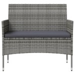vidaXL Set mobilier de grădină cu perne, 8 piese, gri, poliratan vidaXL Set mobilier de grădină cu perne, 8 piese, gri, poliratan