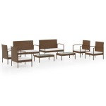 vidaXL Set mobilier de grădină cu perne, 8 piese, maro, poliratan vidaXL Set mobilier de grădină cu perne, 8 piese, maro, poliratan