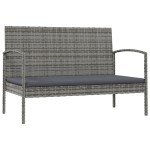 vidaXL Set mobilier de grădină cu perne, 8 piese, gri, poliratan vidaXL Set mobilier de grădină cu perne, 8 piese, gri, poliratan