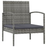 vidaXL Set mobilier de grădină cu perne, 8 piese, gri, poliratan vidaXL Set mobilier de grădină cu perne, 8 piese, gri, poliratan