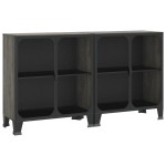 vidaXL Dulapuri de depozitare, 2 buc., gri, 72x36x82 cm, metal/MDF