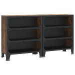 vidaXL Dulapuri de depozitare 2 buc. maro rustic 72x36x82 cm metal/MDF vidaXL Dulapuri de depozitare 2 buc. maro rustic 72x36x82 cm metal/MDF