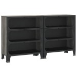 vidaXL Dulapuri de depozitare, 2 buc., gri, 72x36x82 cm, metal/MDF vidaXL Dulapuri de depozitare, 2 buc., gri, 72x36x82 cm, metal/MDF