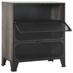 vidaXL Dulapuri de depozitare, 2 buc., gri, 72x36x82 cm, metal/MDF vidaXL Dulapuri de depozitare, 2 buc., gri, 72x36x82 cm, metal/MDF