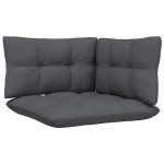 vidaXL Set mobilier grădină cu perne, antracit, 3 piese, lemn de pin vidaXL Set mobilier grădină cu perne, antracit, 3 piese, lemn de pin