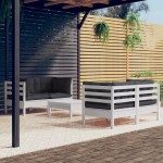 vidaXL Set mobilier grădină cu perne antracit, 5 piese, lemn de pin vidaXL Set mobilier grădină cu perne antracit, 5 piese, lemn de pin