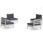 vidaXL Set mobilier grădină cu perne antracit, 4 piese, lemn de pin vidaXL Set mobilier grădină cu perne antracit, 4 piese, lemn de pin
