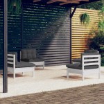 vidaXL Set mobilier grădină cu perne antracit, 4 piese, lemn de pin vidaXL Set mobilier grădină cu perne antracit, 4 piese, lemn de pin