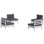vidaXL Set mobilier grădină cu perne antracit, 4 piese, lemn de pin vidaXL Set mobilier grădină cu perne antracit, 4 piese, lemn de pin