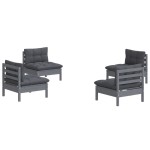 vidaXL Set mobilier grădină cu perne antracit, 4 piese, lemn de pin vidaXL Set mobilier grădină cu perne antracit, 4 piese, lemn de pin