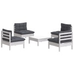 vidaXL Set mobilier grădină cu perne antracit, 5 piese, lemn de pin vidaXL Set mobilier grădină cu perne antracit, 5 piese, lemn de pin