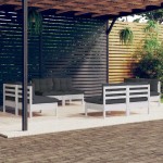 vidaXL Set mobilier de grădină cu perne, 8 piese, antracit, lemn pin vidaXL Set mobilier de grădină cu perne, 8 piese, antracit, lemn pin