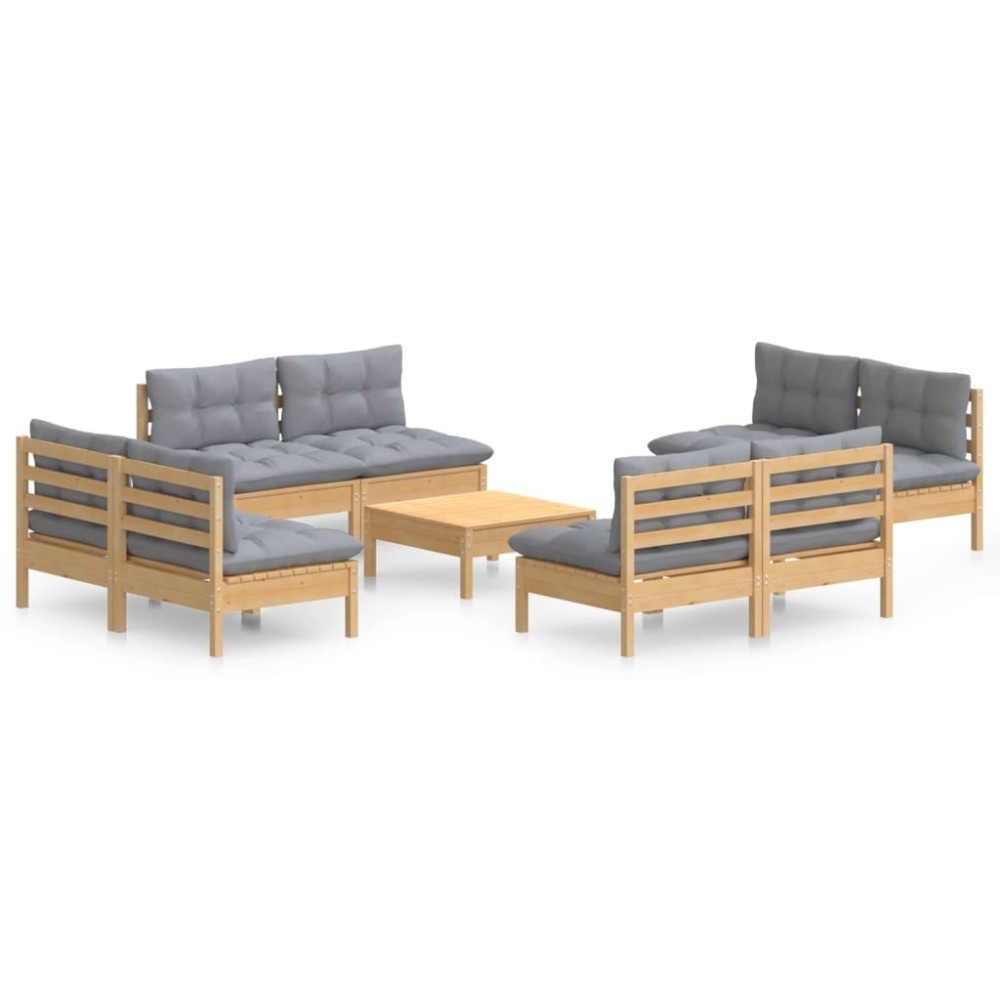 vidaXL Set mobilier grădină cu perne, 5 piese, antracit, lemn de pin