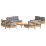 vidaXL Set mobilier grădină cu perne, 5 piese, antracit, lemn de pin