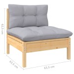 vidaXL Set mobilier grădină cu perne, 5 piese, antracit, lemn de pin