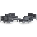 vidaXL Set mobilier grădină cu perne, 5 piese, antracit, lemn de pin