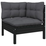 vidaXL Set mobilier de grădină cu perne, 8 piese, antracit, lemn pin vidaXL Set mobilier de grădină cu perne, 8 piese, antracit, lemn pin