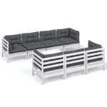 vidaXL Set mobilier de grădină cu perne, 8 piese, lemn masiv de pin vidaXL Set mobilier de grădină cu perne, 8 piese, lemn masiv de pin