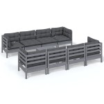 vidaXL Set mobilier de grădină cu perne, 9 piese, lemn masiv de pin vidaXL Set mobilier de grădină cu perne, 9 piese, lemn masiv de pin