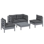 vidaXL Set mobilier grădină cu perne, 5 piese, lemn masiv de pin