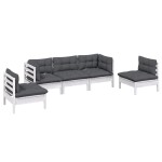 vidaXL Set mobilier grădină cu perne, 5 piese, lemn masiv de pin