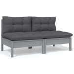 vidaXL Set mobilier grădină cu perne, 7 piese, lemn masiv de pin
