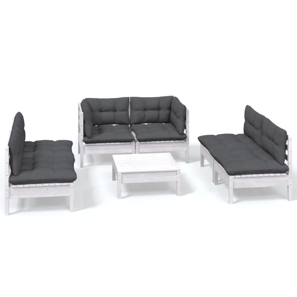 vidaXL Set mobilier grădină cu perne, 7 piese, lemn masiv de pin
