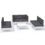 vidaXL Set mobilier grădină cu perne, 7 piese, lemn masiv de pin