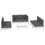 vidaXL Set mobilier grădină cu perne, 7 piese, lemn masiv de pin