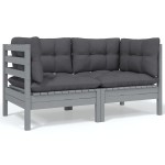 vidaXL Set mobilier grădină cu perne, 7 piese, lemn masiv de pin